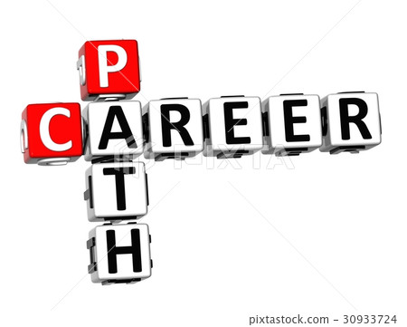3D Crossword Career Path on white background 3D Crossword Career Path on white background 30933724
