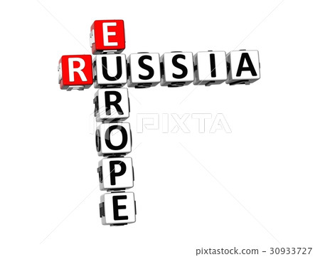 3D Crossword Russia Europe on white background 3D Crossword Russia Europe on white background 30933727