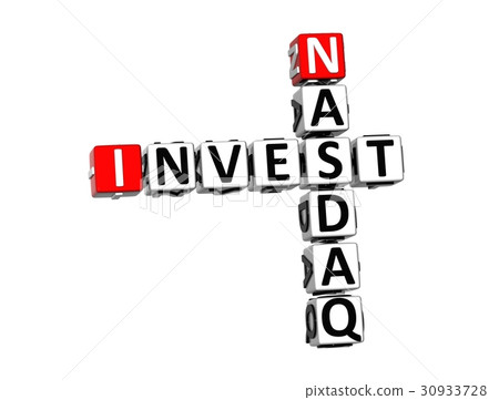 3D Crossword Invest Nasdaq on white background 30933728
