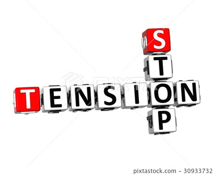 3D Crossword Tension Stop on white background 30933732