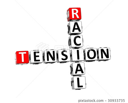3D Crossword Racial Tension on white background 30933735
