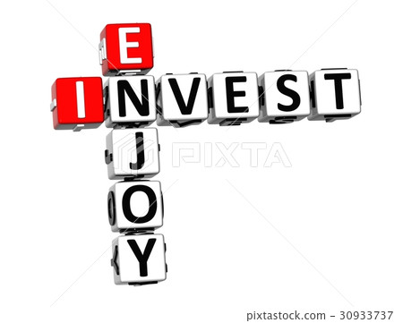 3D Crossword Invest Enjoy on white background 3D Crossword Invest Enjoy on white background 30933737