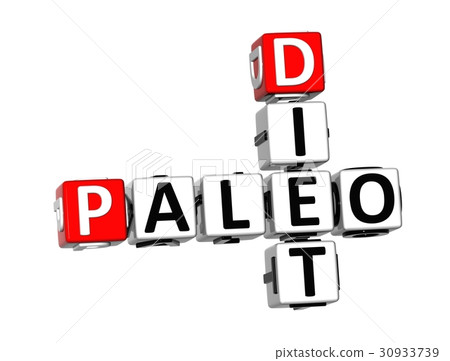 3D Crossword Paleo Diet on white background 30933739