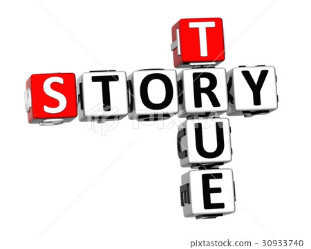 3D Crossword True Story on white background 3D Crossword True Story on white background 30933740