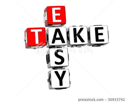 3D Crossword Take Easy on white background 30933742