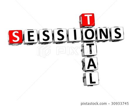 3D Crossword Total Sessions on white background 30933745