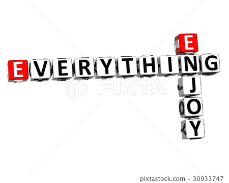 3D Crossword Everything Enjoy on white background 3D Crossword Everything Enjoy on white background 30933747