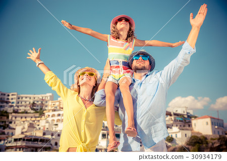 Happy family on summer vacation 30934179