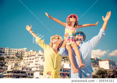 Happy family on summer vacation 30934181