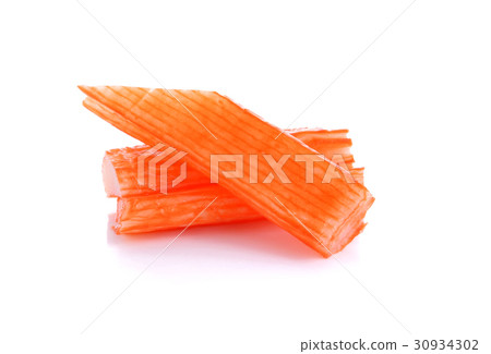 crab sticks on white background 30934302