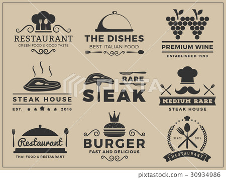 Set of restaurant and cuisine logo template Set of restaurant and cuisine logo template 30934986