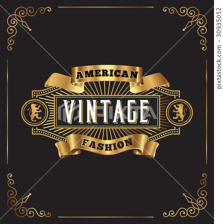 Premium golden vintage frame label design 30935052