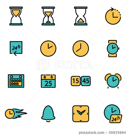 Vector line time set - Stock Illustration [30935664] - PIXTA