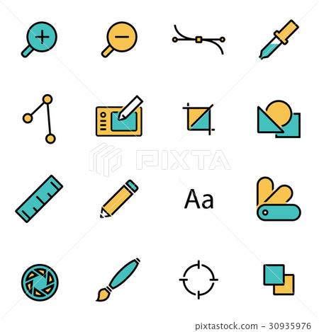Vector line graphic design icon set - Stock Illustration [30935976] - PIXTA