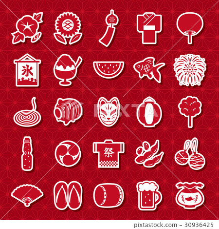 日本夏天圖標集 日本夏天圖標集 30936425