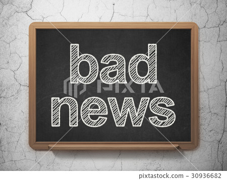 News concept: Bad News on chalkboard background - Stock Illustration