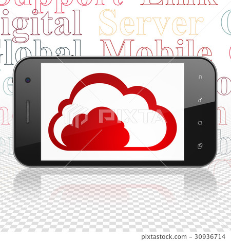 Cloud networking concept: Smartphone with Cloud on 30936714