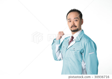 中年男子穿著工作服 30936716
