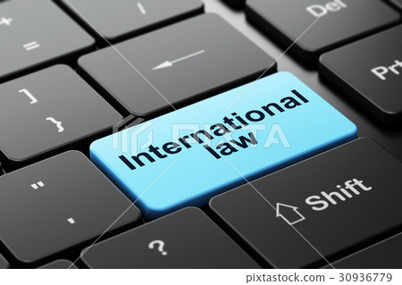 Political concept: International Law on computer Political concept: International Law on computer 30936779