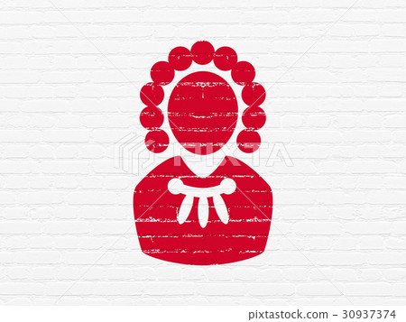 Law concept: Judge on wall background Law concept: Judge on wall background 30937374