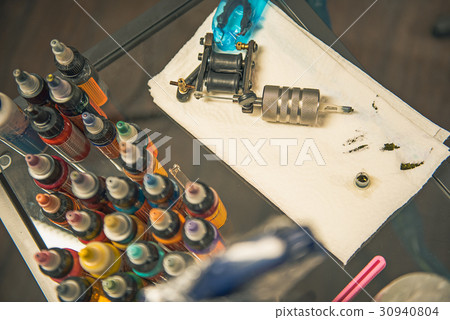 Technical instrument and cans with colors Technical instrument and cans with colors 30940804