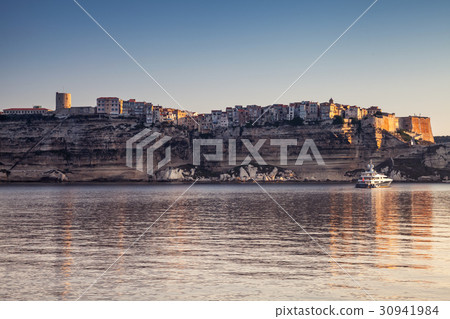 Old town on rocky coast of Bonifacio. Corsica 30941984