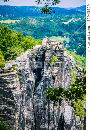 Bastei rock formation in Saxon Switzerland Bastei rock formation in Saxon Switzerland 30943499