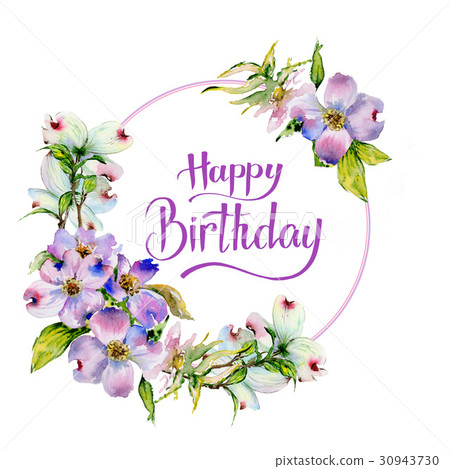 Wildflower dogwood flower frame in a watercolor Wildflower dogwood flower frame in a watercolor 30943730