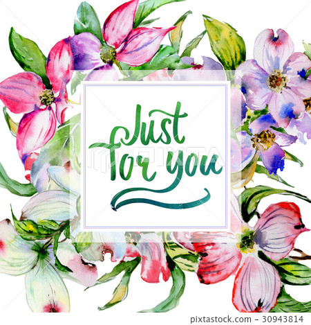 Wildflower dogwood flower frame in a watercolor 30943814