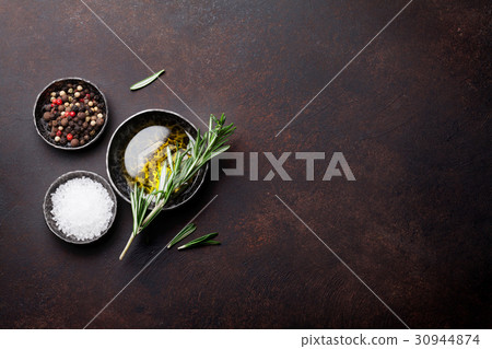 Cooking table with herbs and spices 30944874