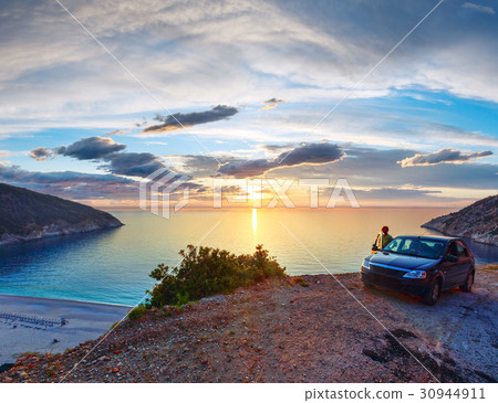 Sunset on Myrtos Beach, Greece,  Kefalonia 30944911