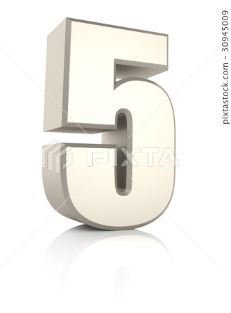 Number 5 Isolated on White Background 30945009