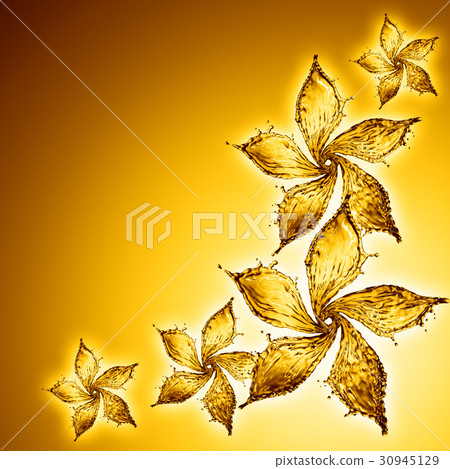 flower made of water splash of yellow color 30945129