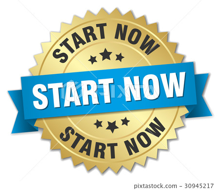 start now round isolated gold badge start now round isolated gold badge 30945217
