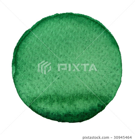 Watercolor green circle on white background 30945464