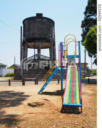 War remnants and children's playground equipment 30946538