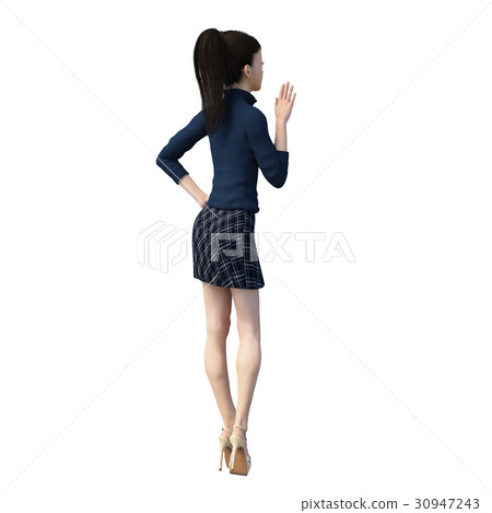 Polo shirt women posing posing3DCG illustrations material Polo shirt women posing posing3DCG illustrations material 30947243