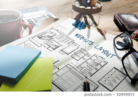 Web template layout draft sketch 30949955