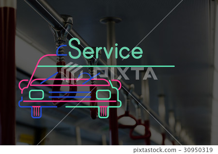Train Station City Life with Car Icon 30950319