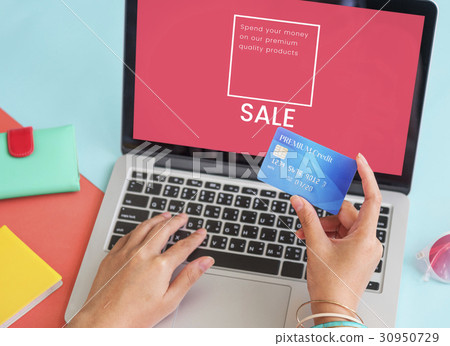 Hands working on laptop network graphic overlay Hands working on laptop network graphic overlay 30950729