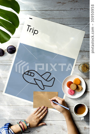 Airplane Flight Transportation Trip Destination Tour Airplane Flight Transportation Trip Destination Tour 30950958