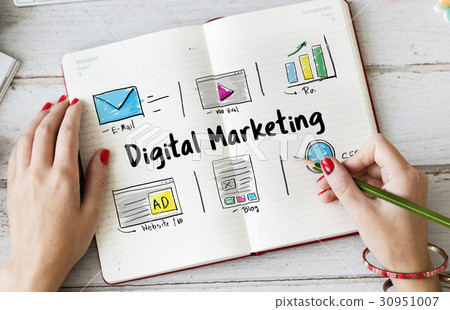 Online Strategy Media Marketing Icons Online Strategy Media Marketing Icons 30951007
