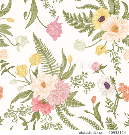 Seamless floral pattern  with spring flowers. 30952114