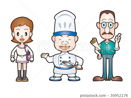 Food, clothing, shelter, character, fashion, chef, architect 30952176