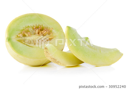 Ripe cantaloupe melon on white background 30952240