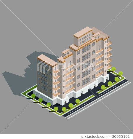 Vector isometric 3D illustration of modern urban Vector isometric 3D illustration of modern urban 30955101