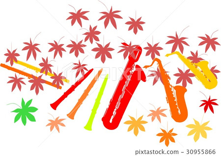 Autumn color wooden tube ensemble without background Autumn color wooden tube ensemble without background 30955866