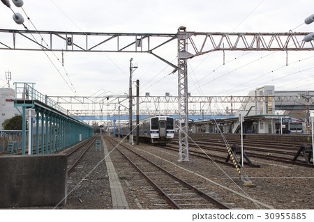Joban line 415 series stainless steel cars detained in Takahagi station Joban line 415 series stainless steel cars detained in Takahagi station 30955885