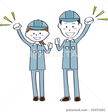 Male and female worker AIO whole body 30955891