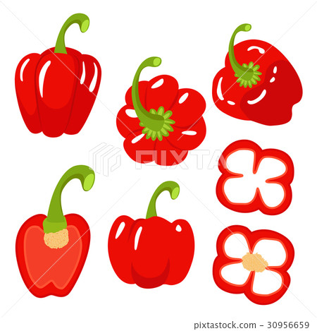 Red sweet bulgarian bell peppers Red sweet bulgarian bell peppers 30956659